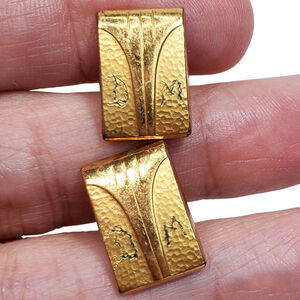 Hickok Cufflinks Gold Tone Signed Made in USA Vtg